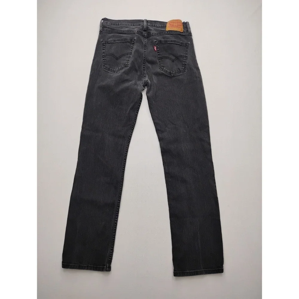 Levi's 514 Straight Fit Jeans Mens 34x34 Cotton Black Solid ( Measures 32x32)